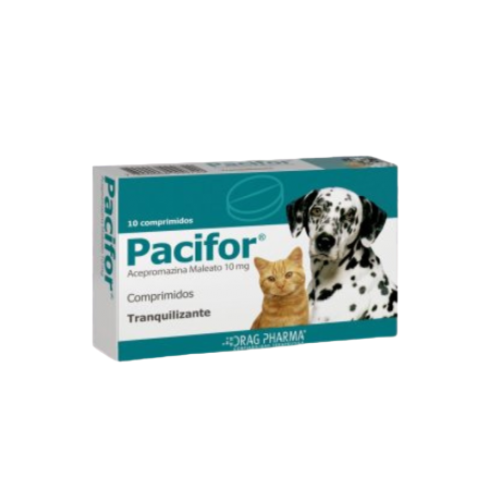 Pacifor® Comprimidos – Tranquilizante, Acepromazina Maleato de 10 mg.