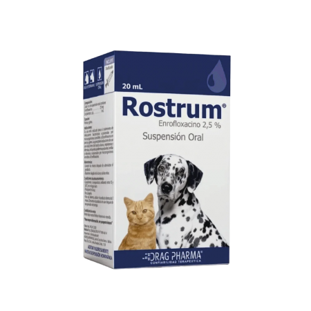 Rostrum® Suspensión Oral - Antibacteriano, Enrofloxacino 2,5%.